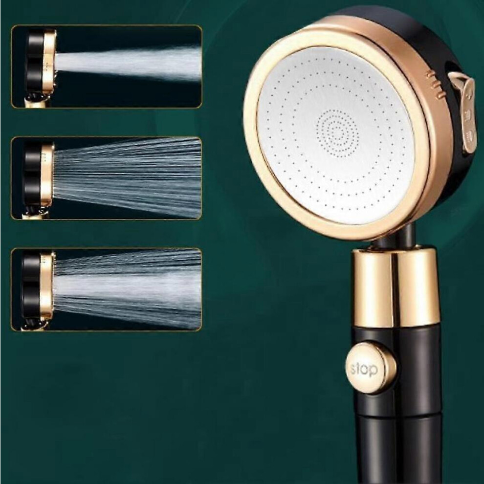 (As Show, One Size) (Black) Shower Head, Water Saving Anti-Limescale Shower Head, High Pressure Bathroom Shower Hand Shower With 3 + 1 Modes And Filte 4704245271381