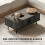 Homcom (Grey) HOMCOM Coffee Table with Storage and Sliding Doors for Living Room 4