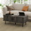 Homcom (Grey) HOMCOM Coffee Table with Storage and Sliding Doors for Living Room 8