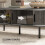Homcom (Grey) HOMCOM Coffee Table with Storage and Sliding Doors for Living Room 5
