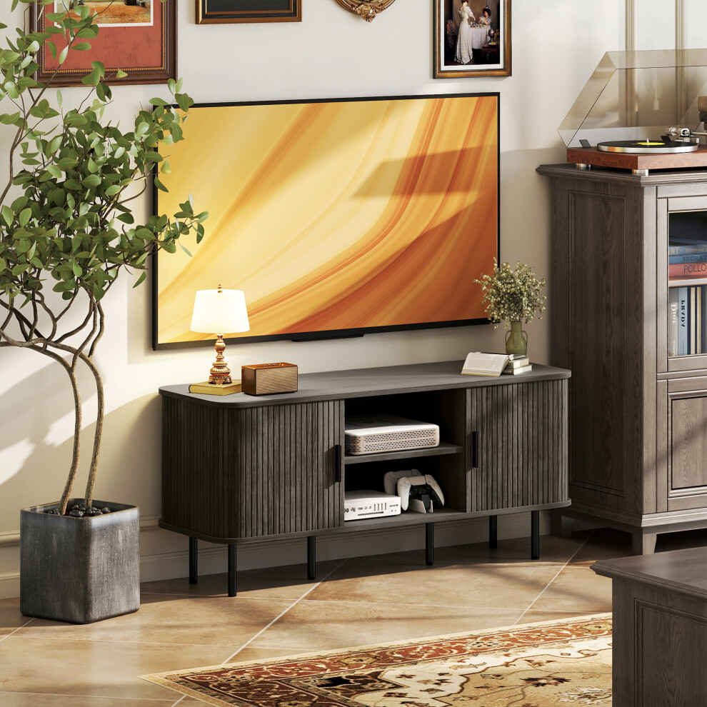 (Grey) HOMCOM TV Unit for Living Room, TV Stand