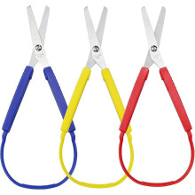 (As show, One size) 3 Pieces Colorful Loop Scissors, Auto Open Safety Scissors, Easy Grip Children's Scissors for Special Needs Safety Round Tip Handles, 3 Colors