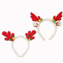(As show, One size) 2 Pack Christmas HeadbandChristmas Decorations, Children's Cartoon Antler Headband, Creative Antler Cloth Headband, Kindergarten Gift