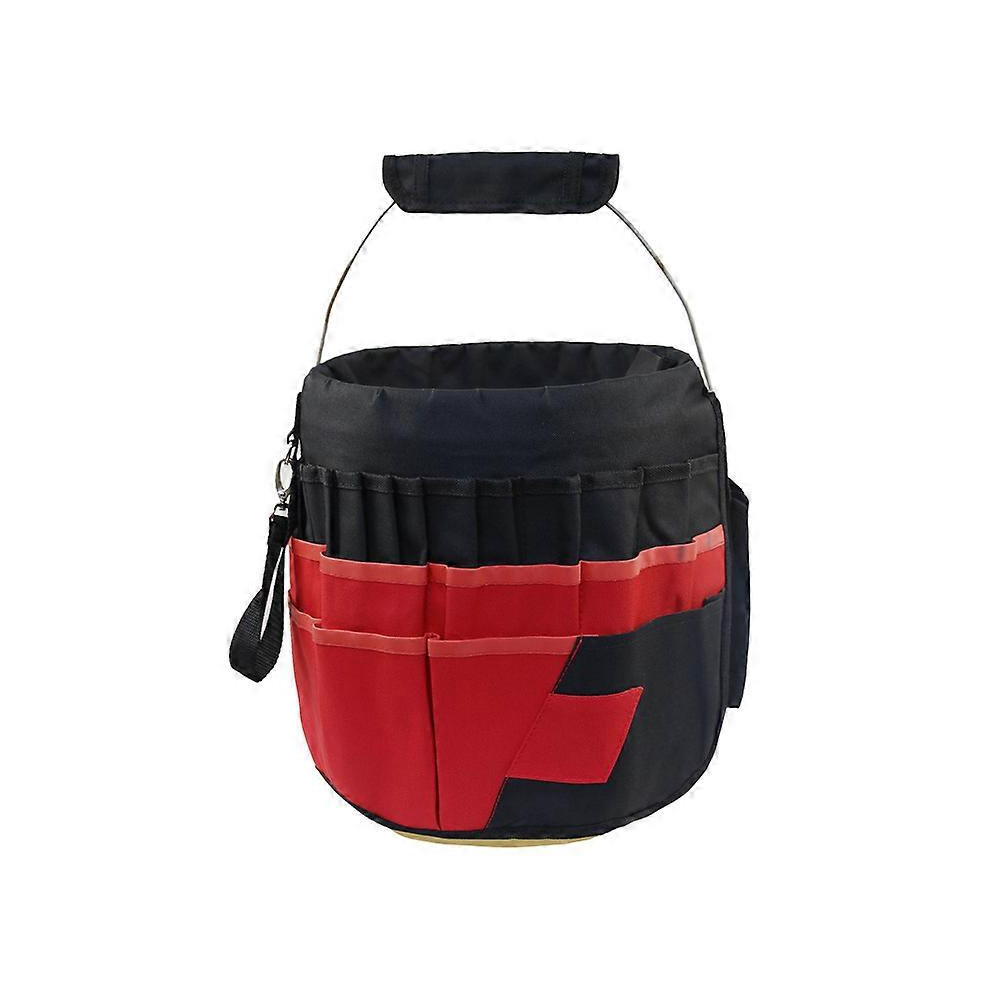 (As Show, One Size) Multi-Purpose Bucket Tool Bag 42 Pockets Garden Waterproof Bucket Tool Storage Kit Water Resistant Tool Holder Pack Organizer Roll 4704245206079