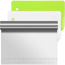 (As show, One size) Dough Scraper,3PCS Stainless Steel Dough Scraper Pastry Scraper with Measuring,Plastic Dough Scraper Can Be Used for Cutting Dough and Cutting Vegetab