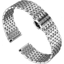 (As show, One size) 12mmsliverUltra Fine Mesh Stainless Steel Watch Strap Polished Watch Strap Replacement Watch Bands 12mm/14mm/16mm/18mm/20mm/22mm for Women with Butter