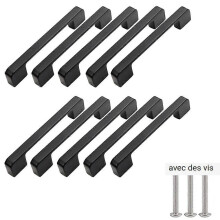 (As show, One size) 10pcs furniture handle center distance 128mm-black kitchen door handle handle bar furniture black kitchen handle