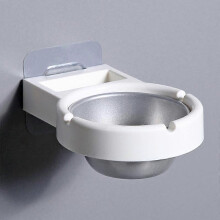 (As show, One size) White Stainless Steel Wall Mounted Ashtray, Stainless Steel Ashtray for Bathroom, Windproof Cigarette Ashtray Smoking Ash Indoor or Outdoor Use, Perfe