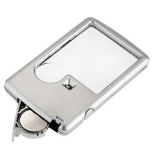 (As show, One size) 2pcs Portable LED Magnifier Pocket Magnifier for Reading, 3X 6X Magnifier Strong Rectangular Pocket Magnifying Glass, Great for Reading Small Prints a