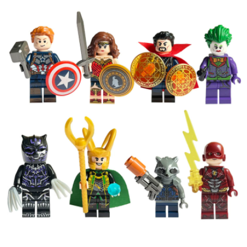 8Pcs Marvel Avengers Super Heroes Mini Figures Dc Set Fit Lego