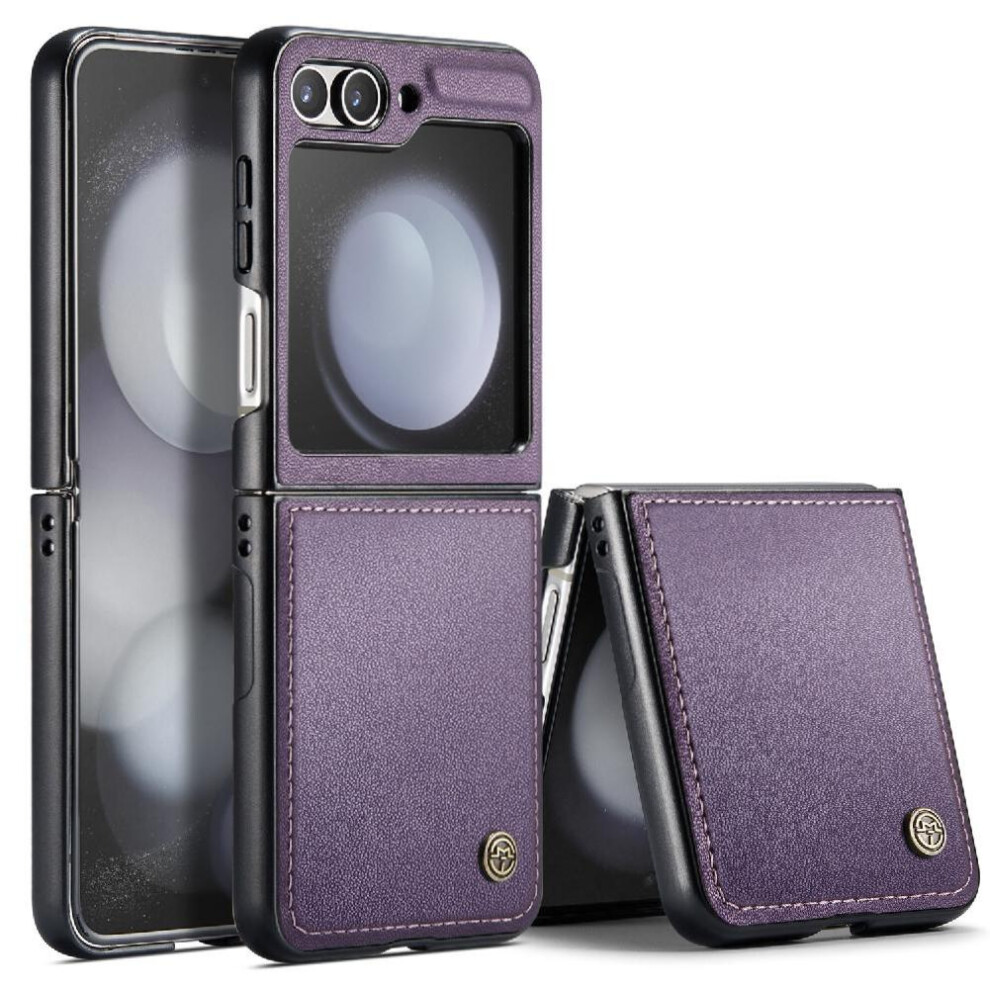(Purple) Caseme Case For Samsung Galaxy Z Flip7 Fe 5G Kickstand Shockproof Case Anti Fraud Card Slot Wallet Case Purple 764563618132