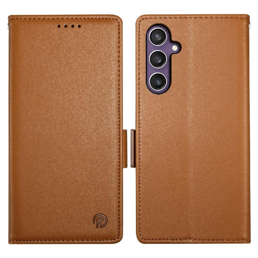 (Brown) Flip Case For Samsung Galaxy S25 Fe Wallet Flip Business Daily Use Card Slots Brown 764563618262