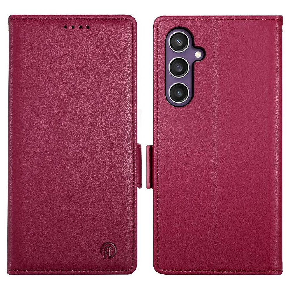 (Red) Flip Case For Samsung Galaxy S25 Fe Wallet Flip Business Daily Use Card Slots Red 764563618217