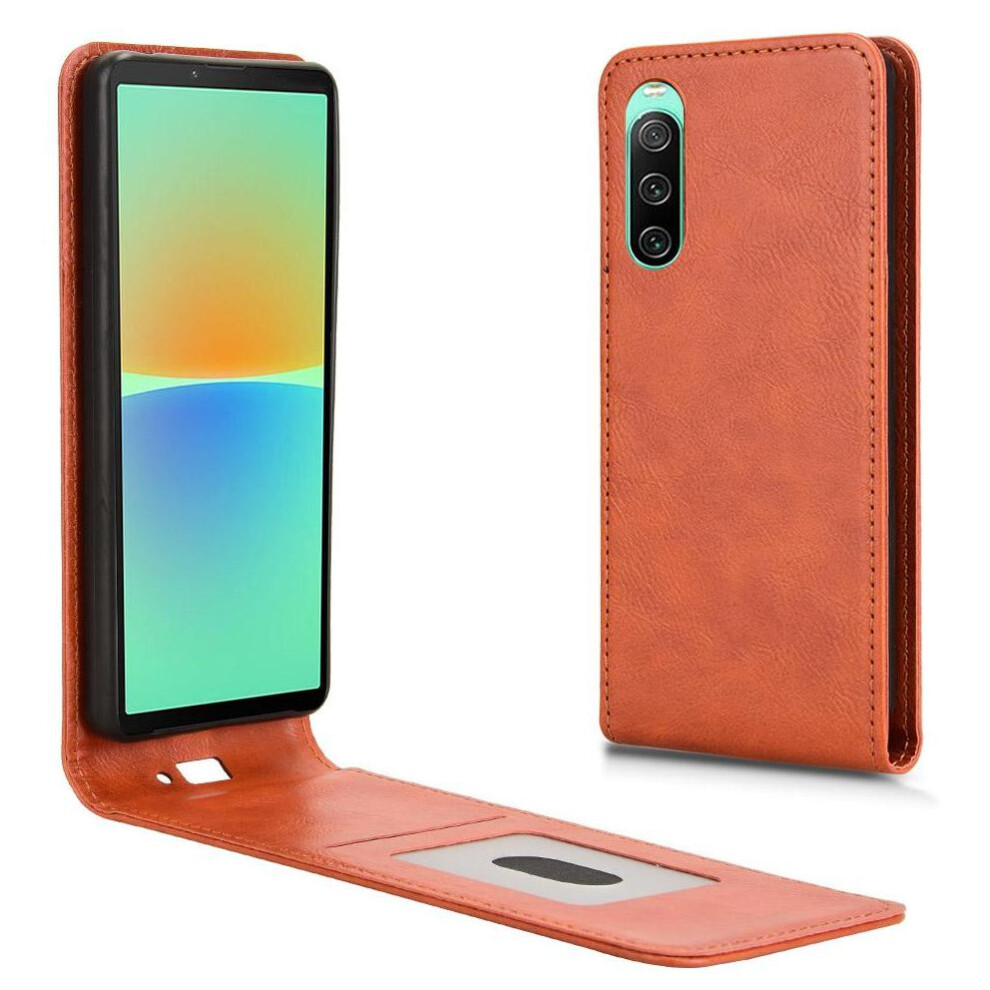 (Brown) Compatible Case For Sony Xperia 10 Iv Unique Kickstand Function High Quality Accurate Incision Brown 764563619153