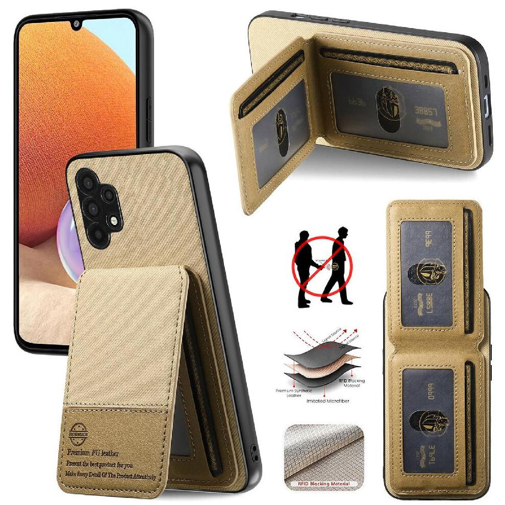 (Yellow) Case For Samsung Galaxy A32 4G Leather Case Wallet Shockproof Rfid Blocking Yellow 764563620654