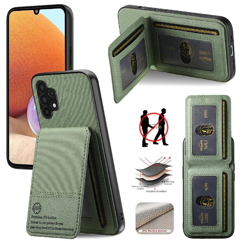 (Green) Case For Samsung Galaxy A32 4G Leather Case Wallet Shockproof Rfid Blocking Green 764563620661