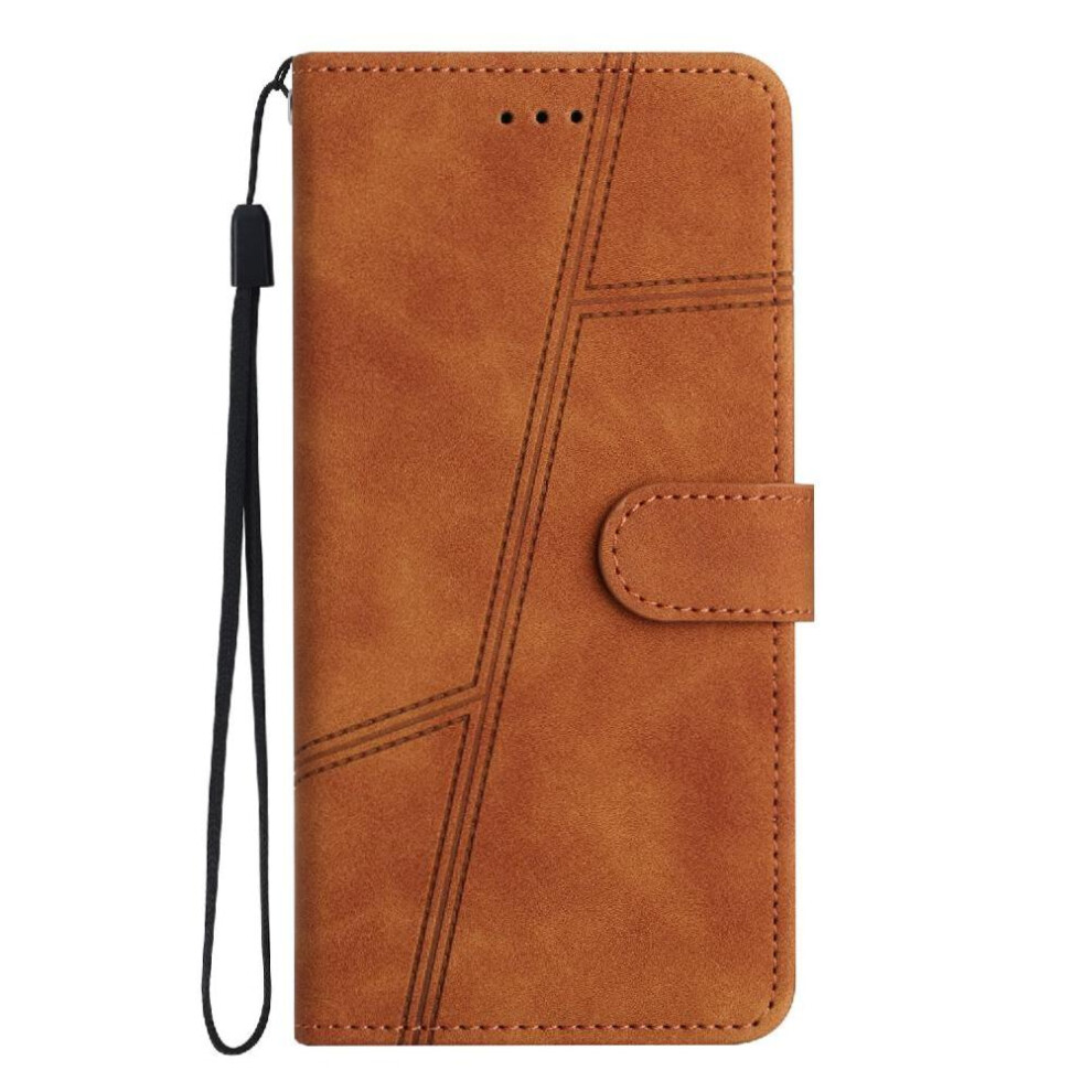 (Brown) Flip Case For Samsung Galaxy S24 Fe Card Slots Holder Magnetic Wrist Strap Flip Folio Full Protection Wallet Pu Leather Brown 764563621415