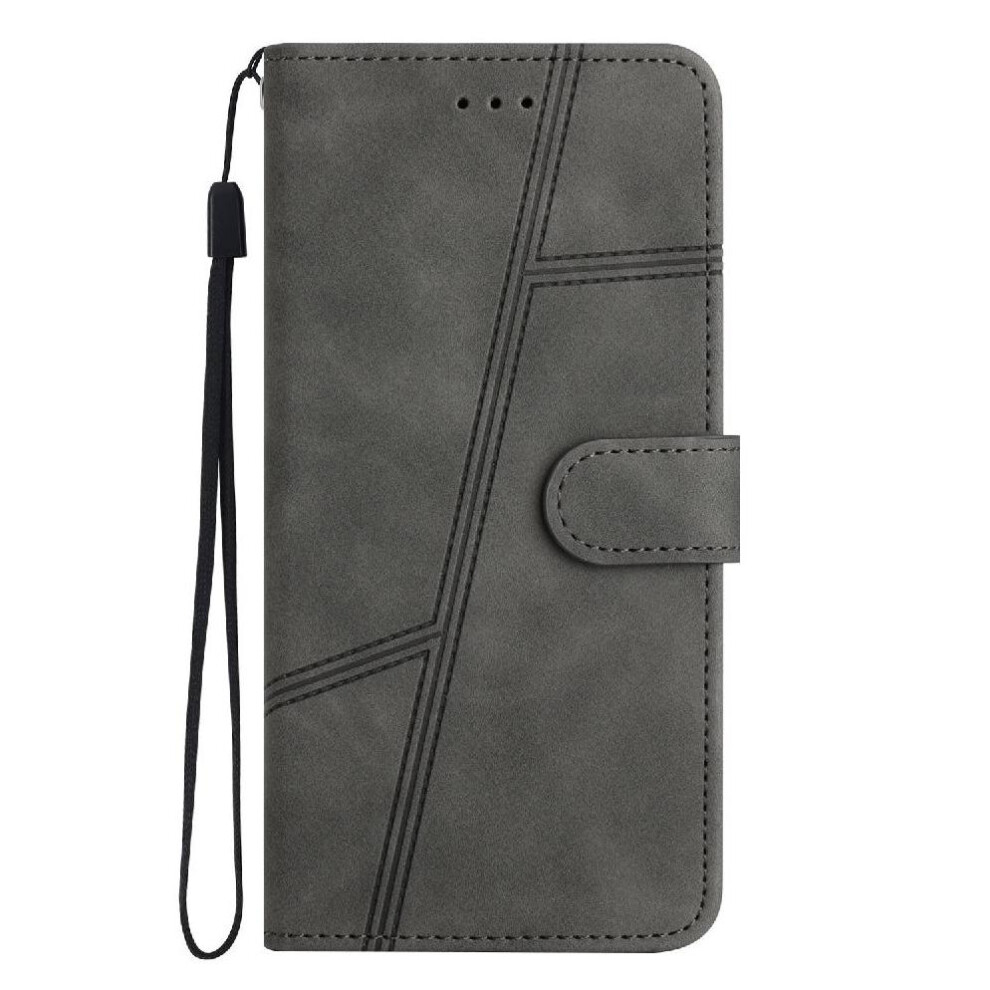 ( ) Flip Case For Samsung Galaxy S24 Fe Card Slots Holder Magnetic Wrist Strap Flip Folio Full Protection Wallet Pu Leather Gray 764563621453