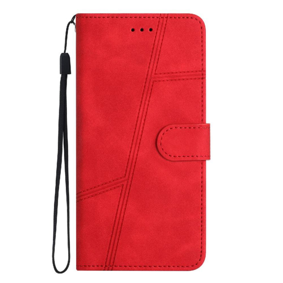 (Red) Flip Case For Samsung Galaxy S24 Fe Card Slots Holder Magnetic Wrist Strap Flip Folio Full Protection Wallet Pu Leather Red 764563621422