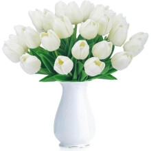 Artificial Tulip Fake Holland Mini Tulip Real Touch Flowers 24 Pcs for DIY Home Party Wedding Decor (Blue)