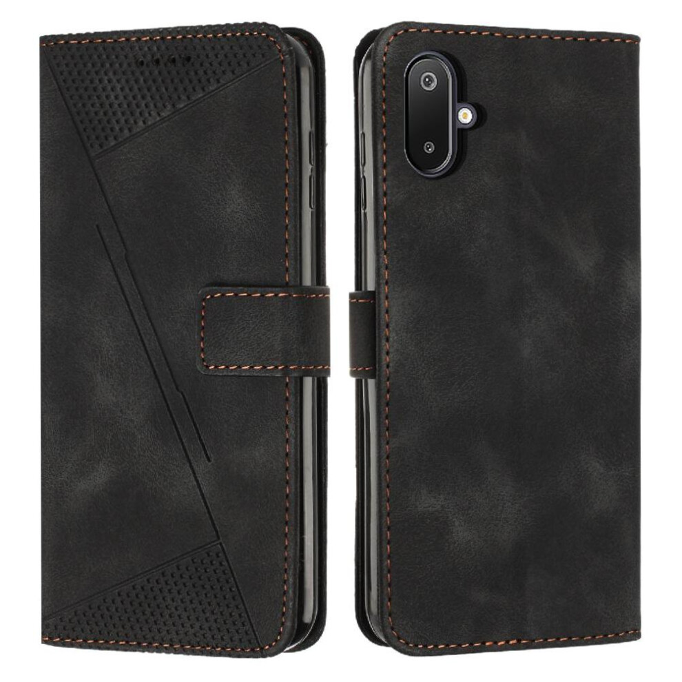 (Black) Flip Case For Samsung Galaxy M06 5G Pu Leather Card Insertion Wallet Kickstand Black 764563624188