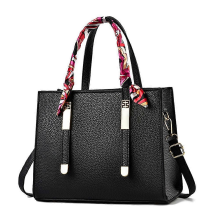 Handtasche Große Umhängetasche mit Schal Pendler Damen Leder Computertasche