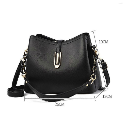Handtasche Schwarz Einfache Kette Tasche Damen Pendeln Einkaufen 2