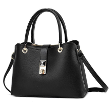 Schwarze Damen Handtasche Umhängetasche Schultertasche schlicht Mode neu
