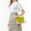 Grüne Damen Clutch Strohtasche Mädchen Candy Farbe PU Leder Patchwork Umhängetasche 3