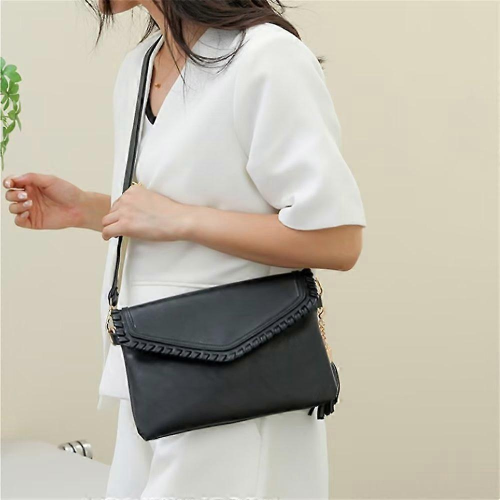 Zwarte dames schoudertas, crossbody enveloptas, mode 2