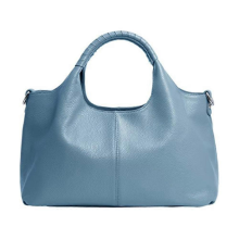 Bolso de mujer de piel suave, bandolera, bolso de mano azul, sencillo