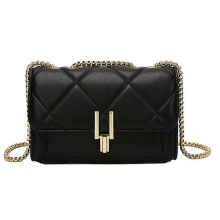 Bolso de hombro para mujer, bolso de cadena para lencería, bolso cuadrado pequeño negro