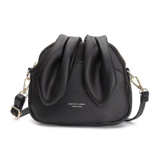Bolso bandolera pequeño con orejas de conejo negras para mujer y niña.