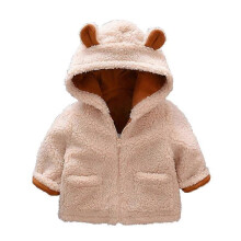 (80cm) Kid Girl Fluffy Faux Fur Hooded Coat Fleece Jacket Winter Warm OutwearBeige