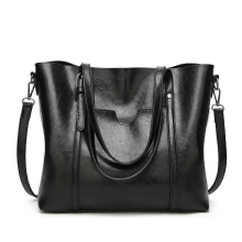 Sac à main noir pour femme, sac à bandoulière, grande capacité, style rétro laqué, sac de voyage