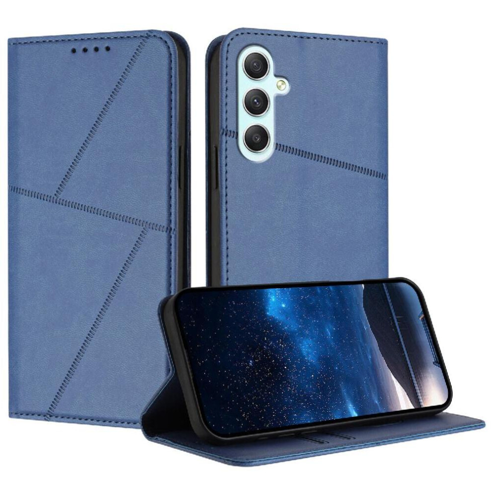 Photos - Case for Samsung Galaxy A35 5g Anti-fingerprint Matte Texture Shockproof Cover with Card Slots and Kickstand(Blue)