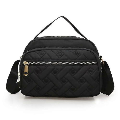 Μαύρες νάιλον τσάντες crossbody για γυναίκες, τσάντα ώμου ταξιδιού, καπιτονέ τσάντε 2