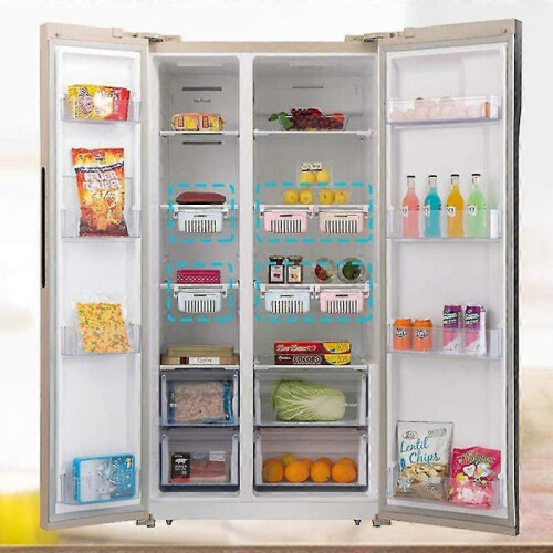 6pack Plastic Storage, Portable Plastic Weave Refrigerator Basket