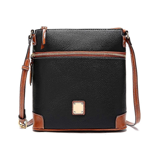 Μαύρες γυναικείες τσάντες crossbody, τσάντες ώμου, δερμάτινες τσάντες με στάμπα λίτσι 1