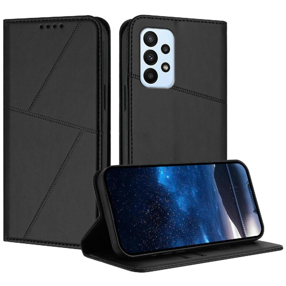 Gangxun (Black) Case For Samsung Galaxy A23 Shockproof Cover With Card Slots And Kickstand Anti-Fingerprint Matte Texture Black