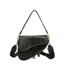 Black Women Saddle Shoulder Bag Clutch Purse Small Crossbody PU Leather Bag Satchel Bags