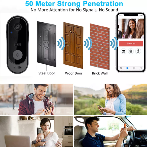 Wireless Security Smart WiFi Doorbell Intercom Video Camera Door Ring Bell Chime 2