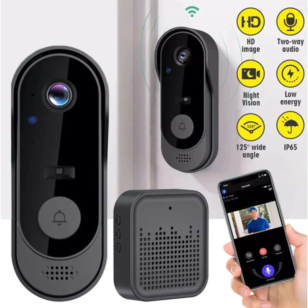 Wireless Security Smart WiFi Doorbell Intercom Video Camera Door Ring Bell Chime