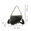 Borsa a tracolla da donna nera, piccola, in pelle PU, con pochette. 3