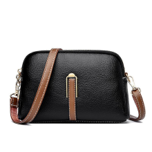 Borsa a tracolla nera in pelle PU, borsa a tracolla, portafoglio, borsa per cellulare da donna