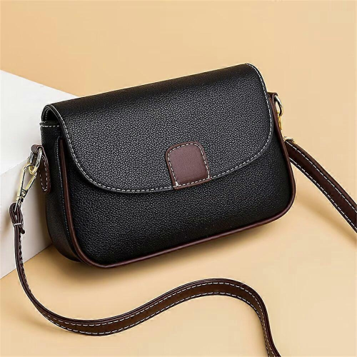 Borsa a tracolla piccola in pelle nera da donna, modello Hundred, alla moda 2