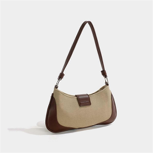 Borsa a tracolla per ragazze, borsa ascellare, borsa patchwork, borsa a baguette, moda 2