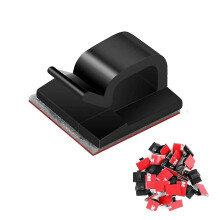 (As show, One size) Cable Clips [30 Pcs], Adhesive Cable Clips, Cable Storage Clips, for TV, PC, Laptop, Office, Home, Self-Stick Fixing (Black)