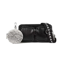 Borsa a tracolla piccola in PU nera alla moda, borsa da donna Hundred