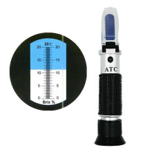 Brix refractometer with ATC, portable Brix hydrometer 0-32% Portable Brix reader tester for measuring the sugar content in fruit, saccharimeter refrac